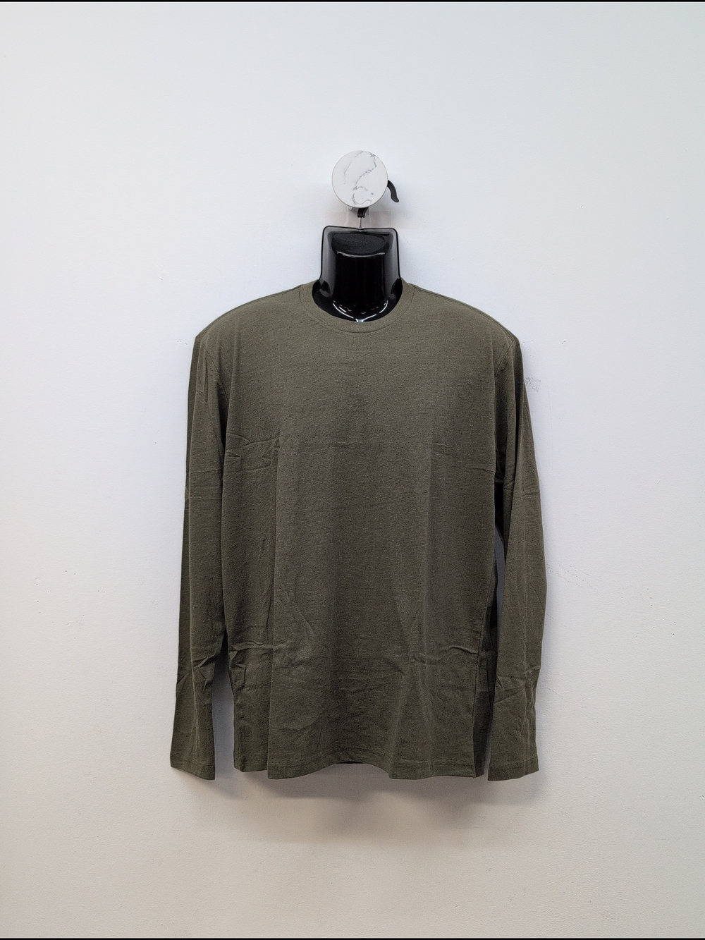 True Classic Waffle-Knit Thermal Long Sleeve Crew Neck Cotton Tee Large Green